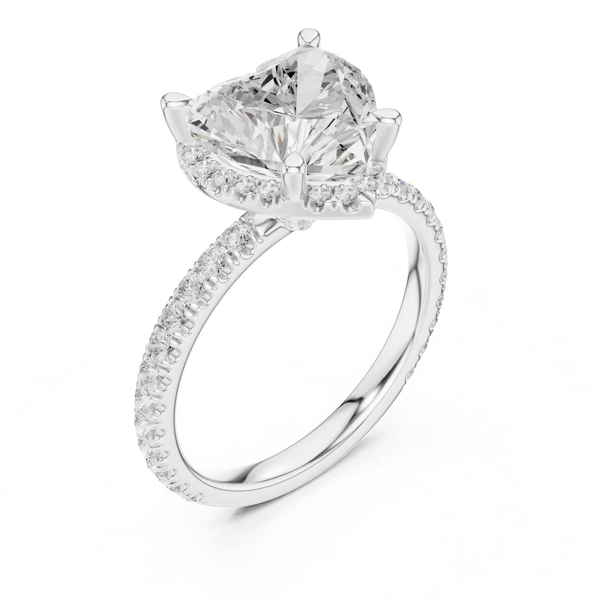 Heart Hidden Halo Lab Grown Diamond Engagement Ring