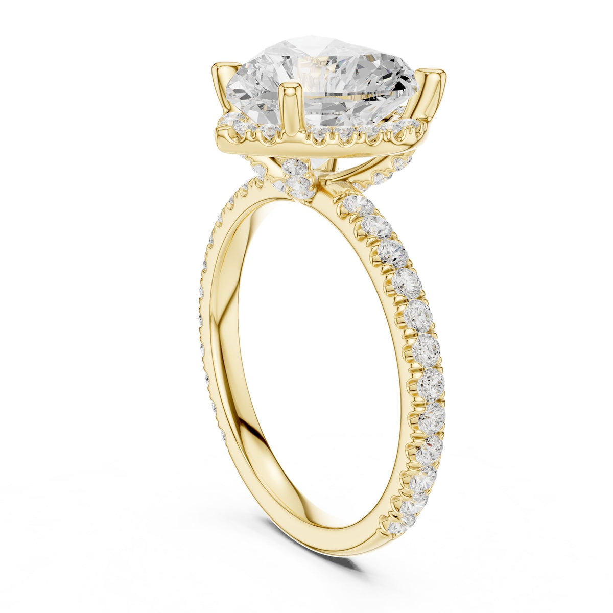 Heart Hidden Halo Lab Grown Diamond Engagement Ring