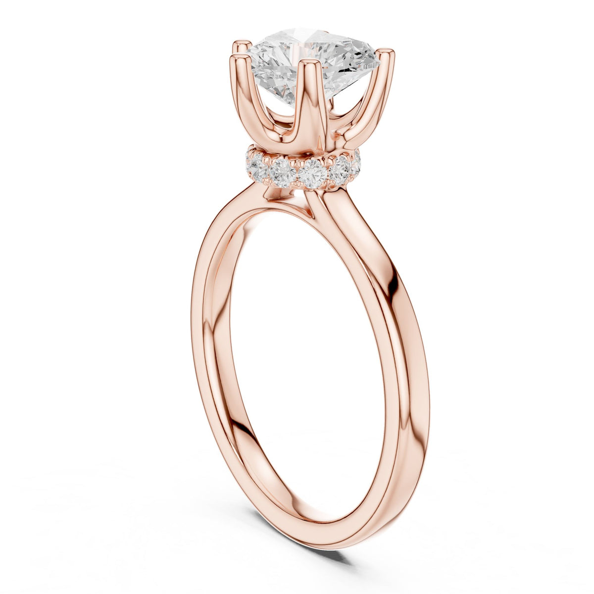 Heart Hidden Halo Lab Grown Diamond Engagement Ring