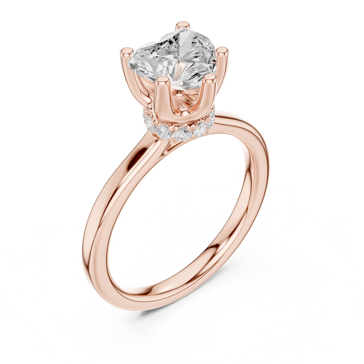Heart Hidden Halo Lab Grown Diamond Engagement Ring