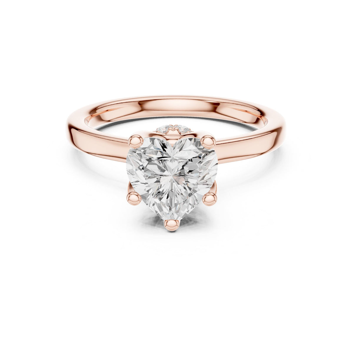 Heart Hidden Halo Lab Grown Diamond Engagement Ring
