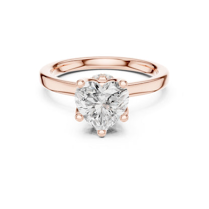 Heart Hidden Halo Lab Grown Diamond Engagement Ring
