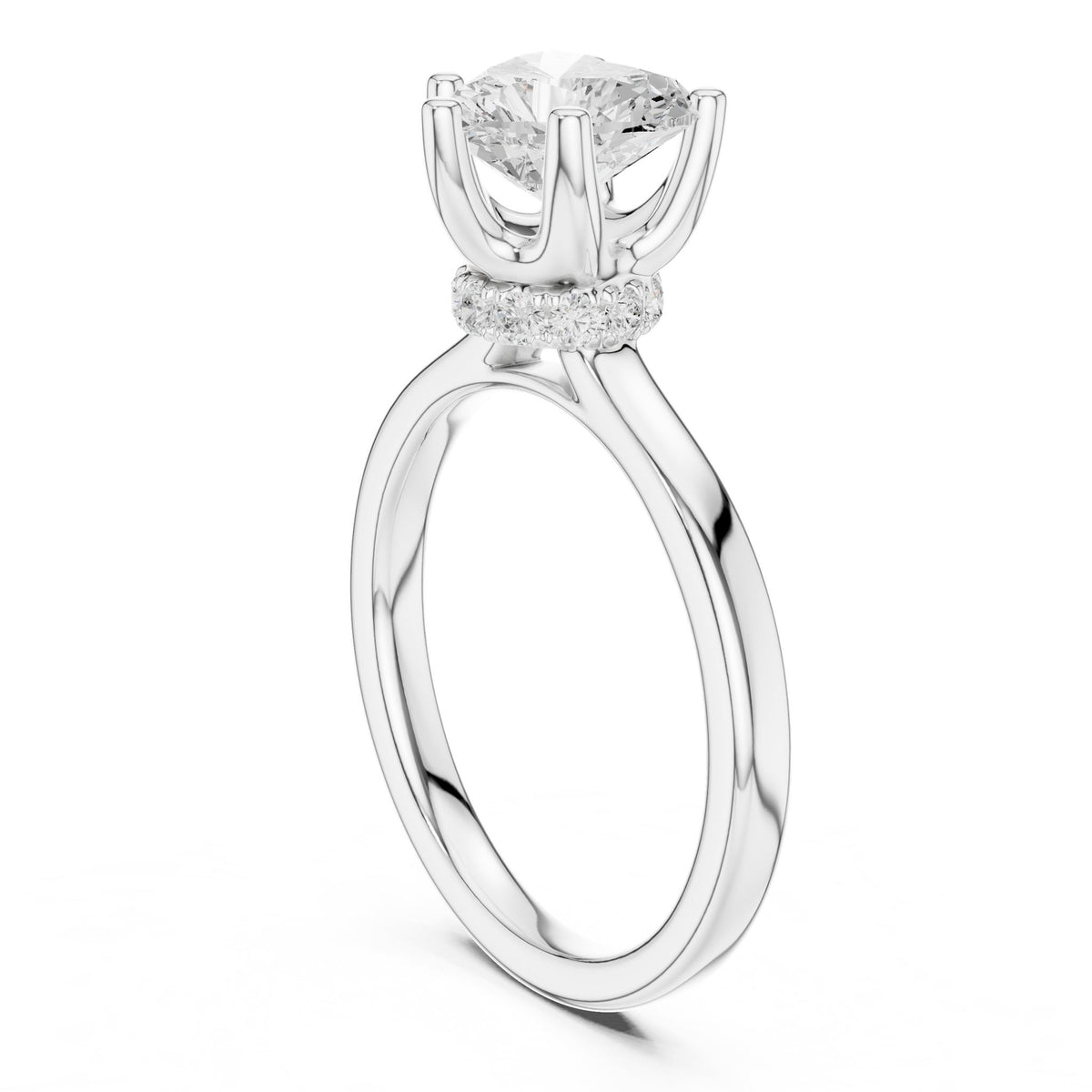 Heart Hidden Halo Lab Grown Diamond Engagement Ring