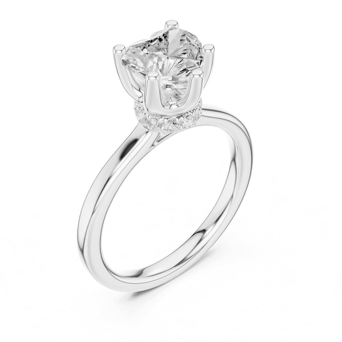 Heart Hidden Halo Lab Grown Diamond Engagement Ring