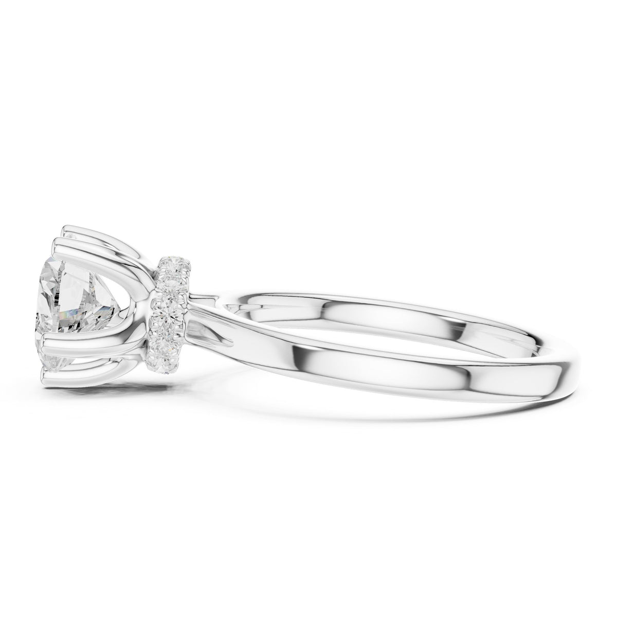 Heart Hidden Halo Lab Grown Diamond Engagement Ring