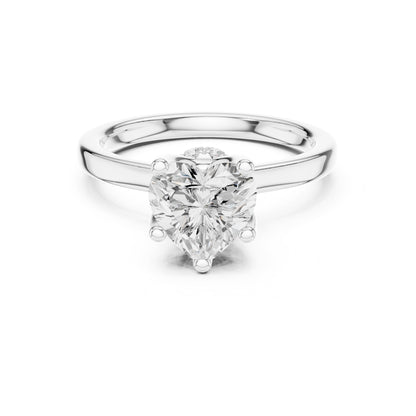 Heart Hidden Halo Lab Grown Diamond Engagement Ring