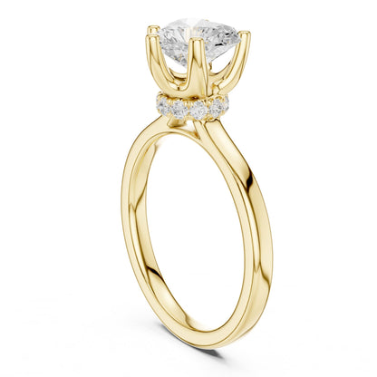 Heart Hidden Halo Lab Grown Diamond Engagement Ring