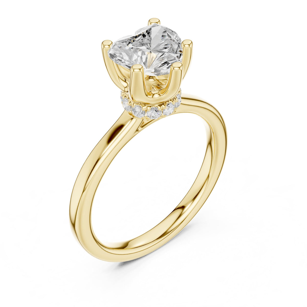 Heart Hidden Halo Lab Grown Diamond Engagement Ring