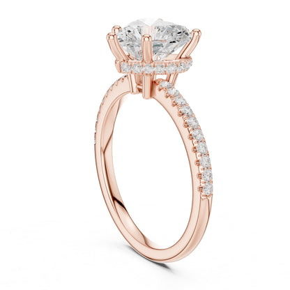 Heart Hidden Halo Lab Grown Diamond Engagement Ring