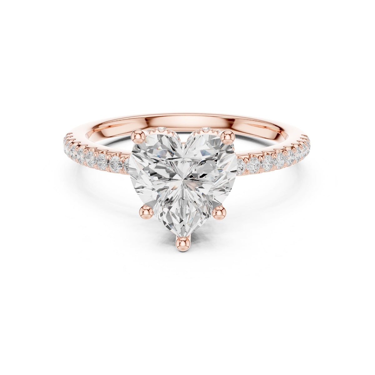 Heart Hidden Halo Lab Grown Diamond Engagement Ring