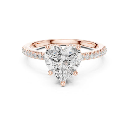 Heart Hidden Halo Lab Grown Diamond Engagement Ring