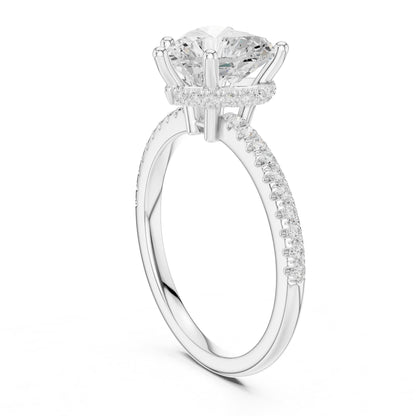 Heart Hidden Halo Lab Grown Diamond Engagement Ring