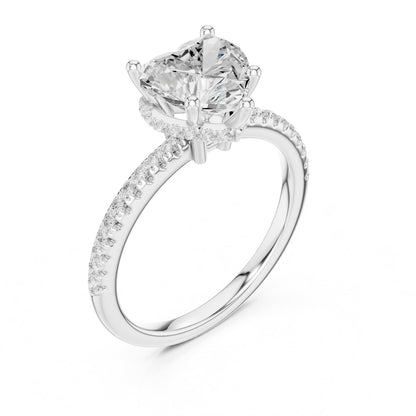 Heart Hidden Halo Lab Grown Diamond Engagement Ring
