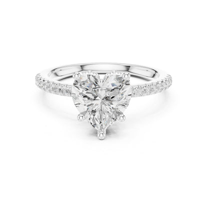 Heart Hidden Halo Lab Grown Diamond Engagement Ring