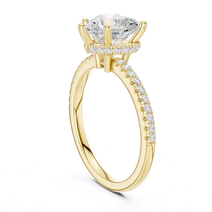 Heart Hidden Halo Lab Grown Diamond Engagement Ring