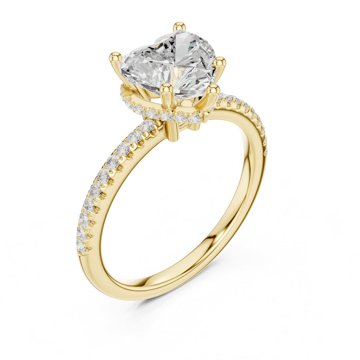 Heart Hidden Halo Lab Grown Diamond Engagement Ring