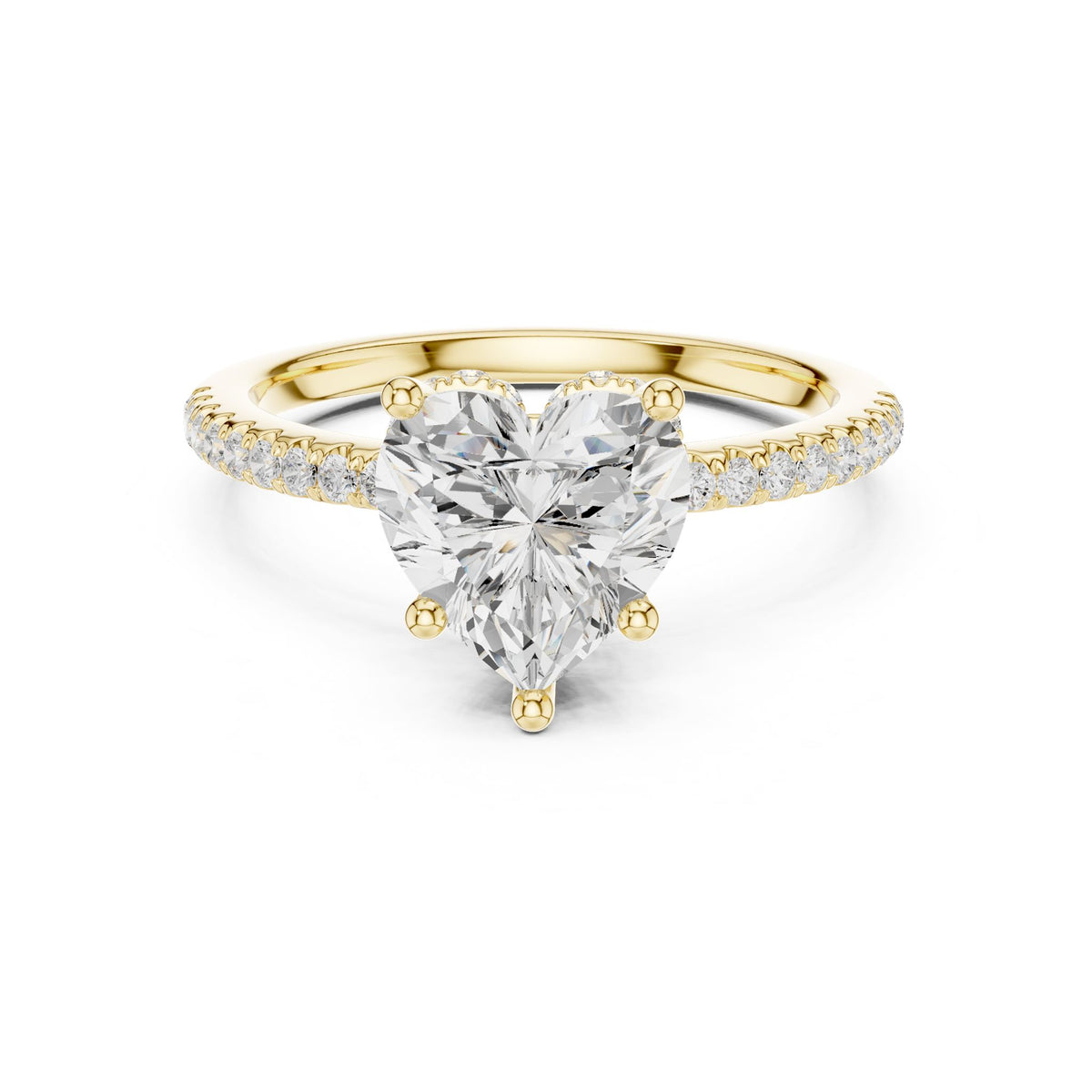 Heart Hidden Halo Lab Grown Diamond Engagement Ring