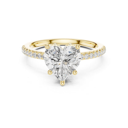 Heart Hidden Halo Lab Grown Diamond Engagement Ring