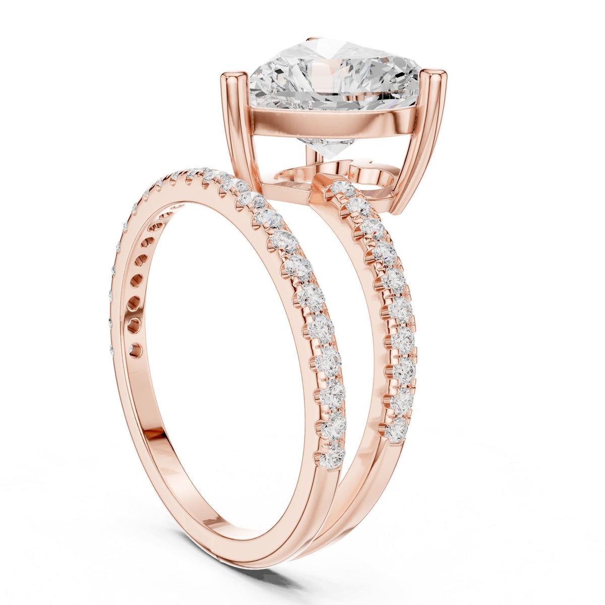 Heart Hidden Halo Lab Grown Diamond Engagement Ring