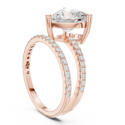 Heart Hidden Halo Lab Grown Diamond Engagement Ring
