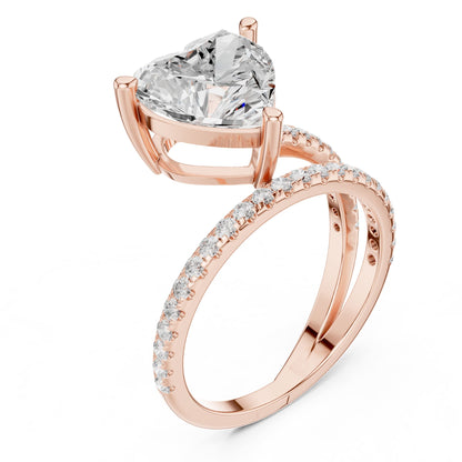 Heart Hidden Halo Lab Grown Diamond Engagement Ring