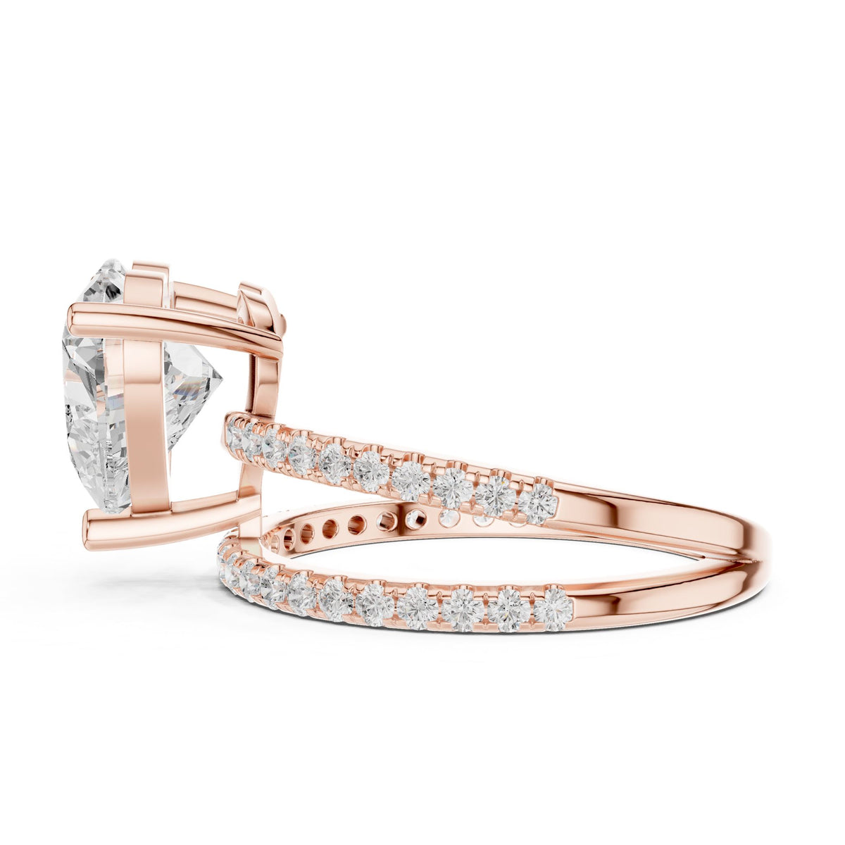 Heart Hidden Halo Lab Grown Diamond Engagement Ring
