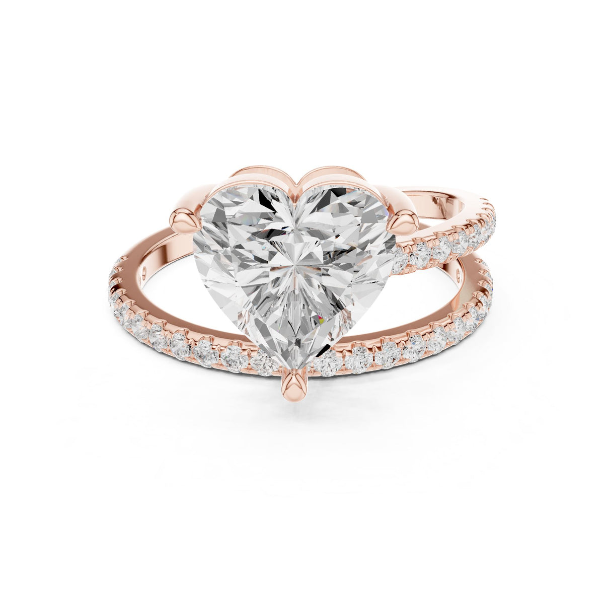 Heart Hidden Halo Lab Grown Diamond Engagement Ring