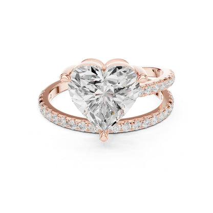 Heart Hidden Halo Lab Grown Diamond Engagement Ring