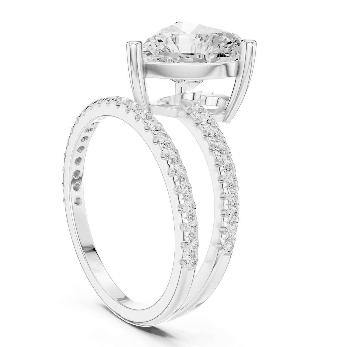 Heart Hidden Halo Lab Grown Diamond Engagement Ring