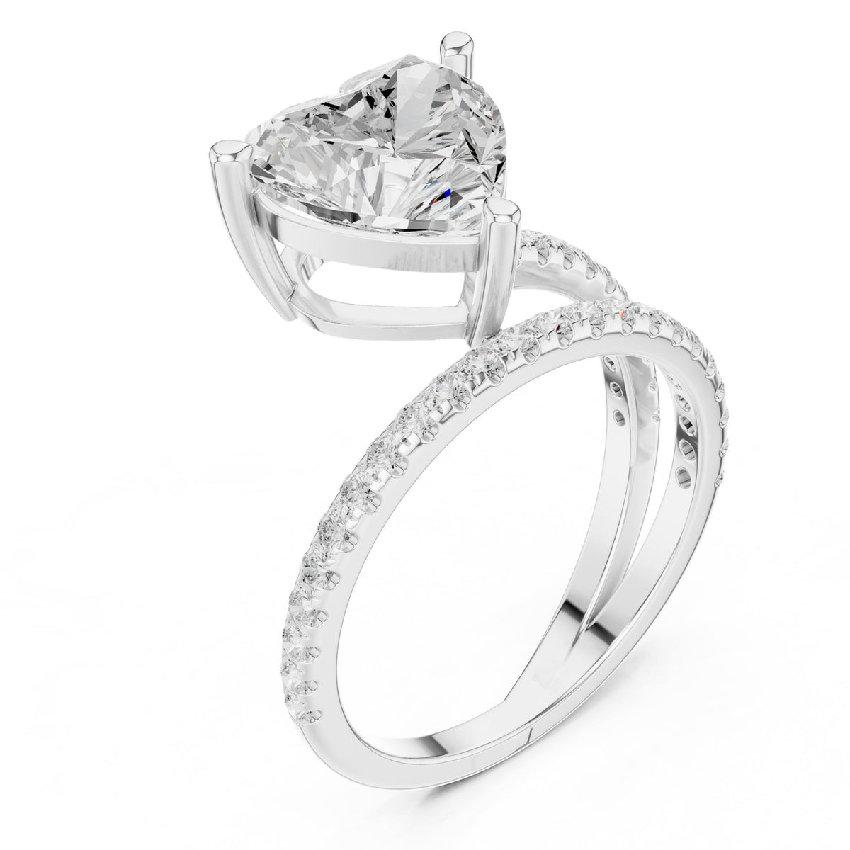 Heart Hidden Halo Lab Grown Diamond Engagement Ring