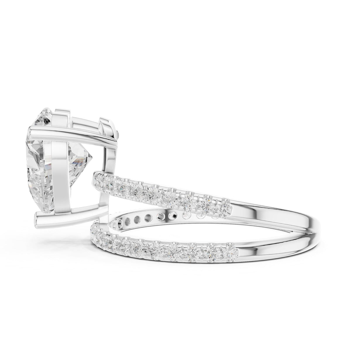 Heart Hidden Halo Lab Grown Diamond Engagement Ring