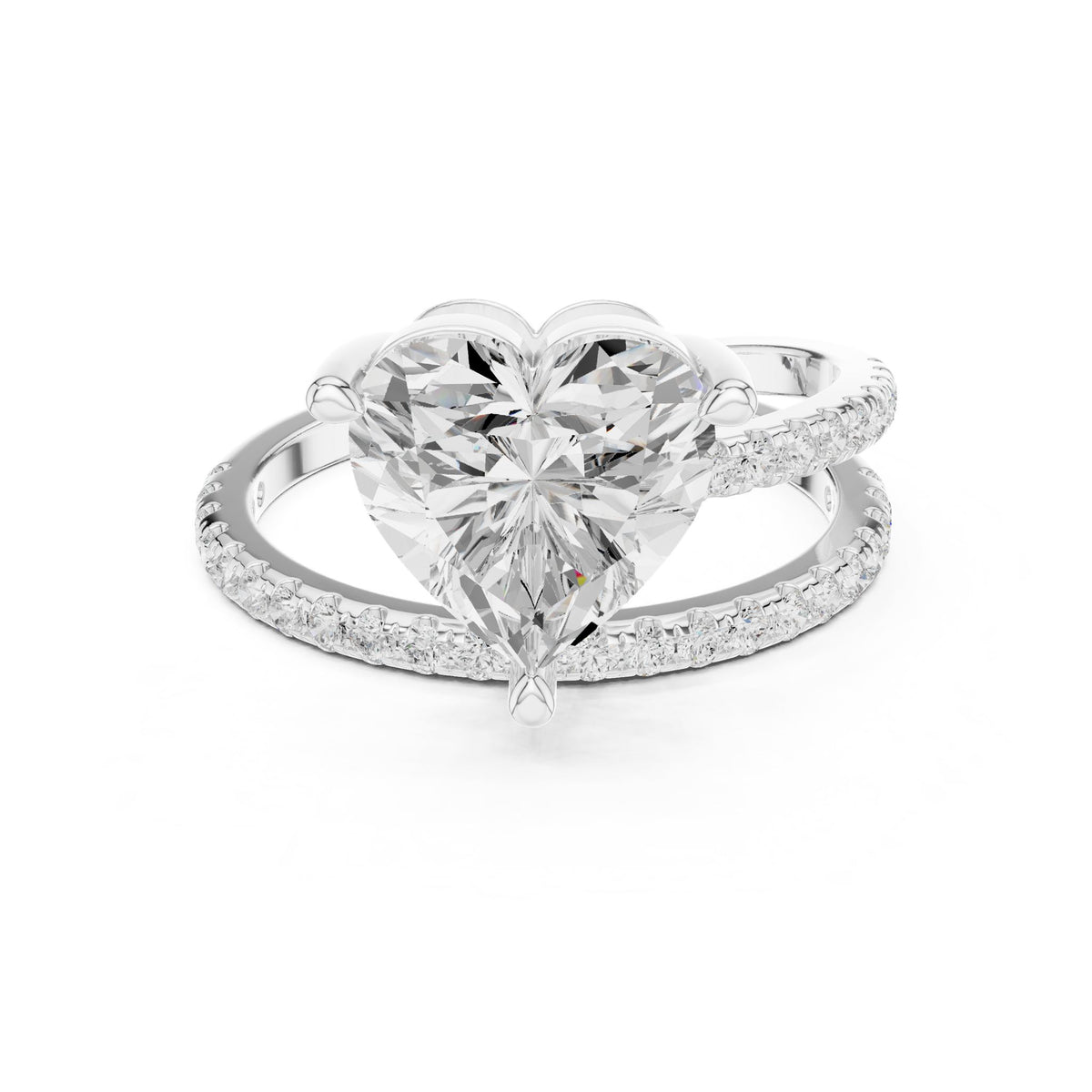 Heart Hidden Halo Lab Grown Diamond Engagement Ring
