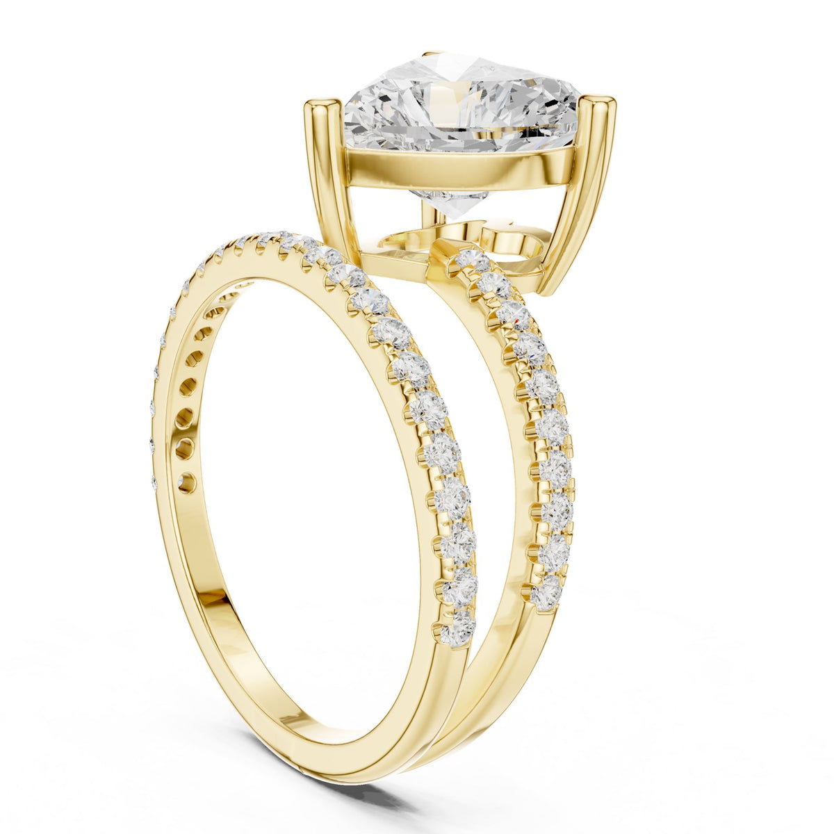 Heart Hidden Halo Lab Grown Diamond Engagement Ring
