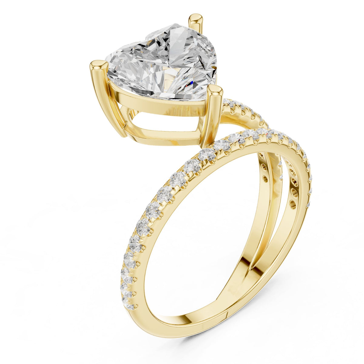 Heart Hidden Halo Lab Grown Diamond Engagement Ring