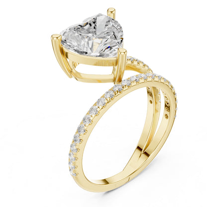 Heart Hidden Halo Lab Grown Diamond Engagement Ring
