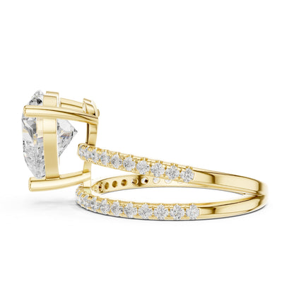 Heart Hidden Halo Lab Grown Diamond Engagement Ring