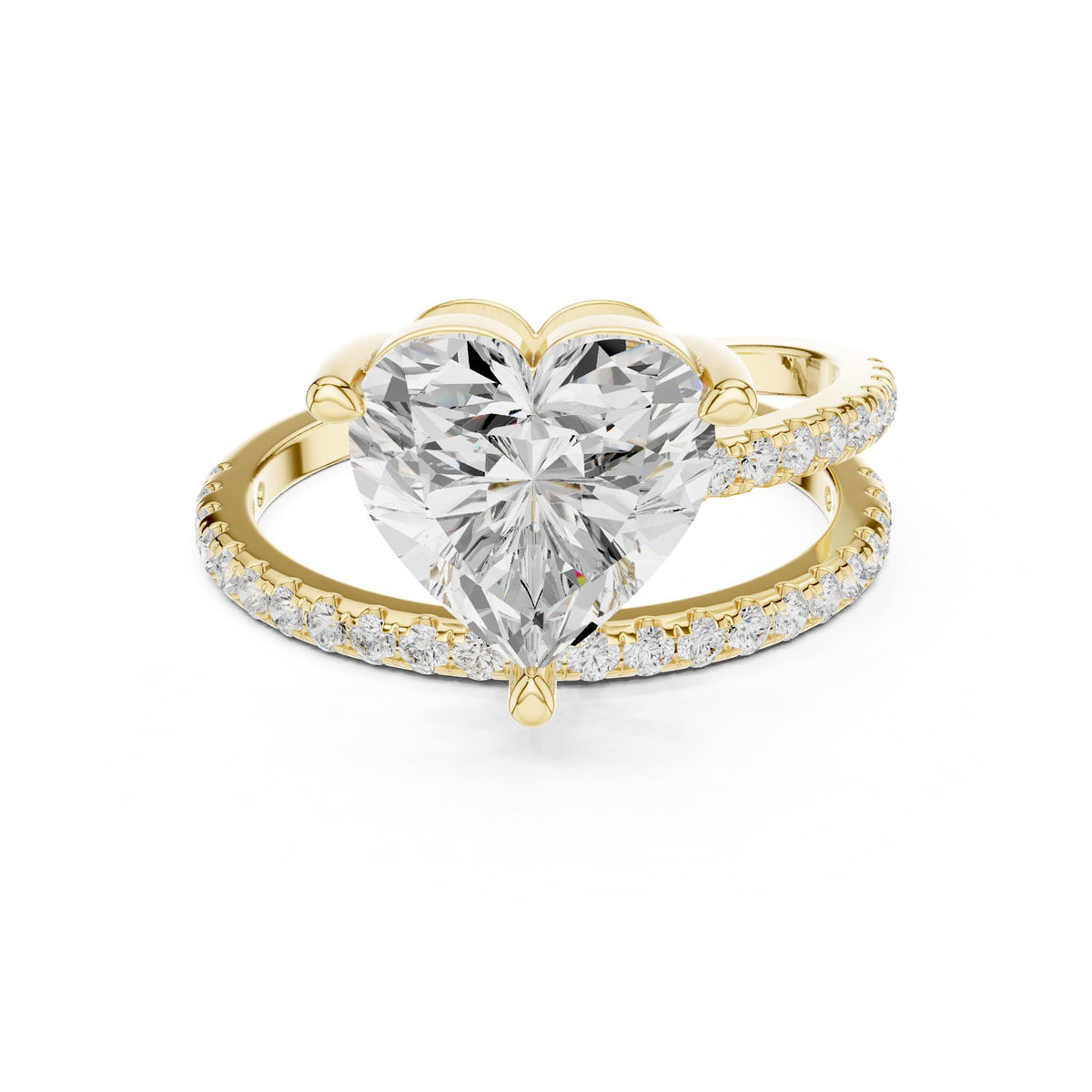 Heart Hidden Halo Lab Grown Diamond Engagement Ring
