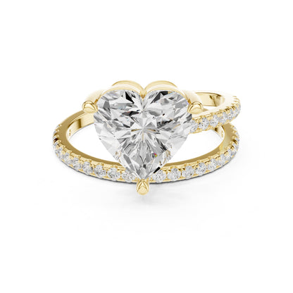Heart Hidden Halo Lab Grown Diamond Engagement Ring