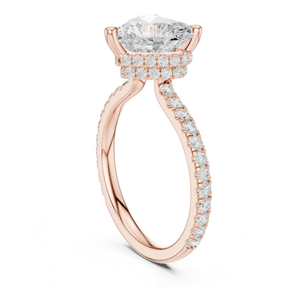 Heart Hidden Halo Lab Grown Diamond Engagement Ring