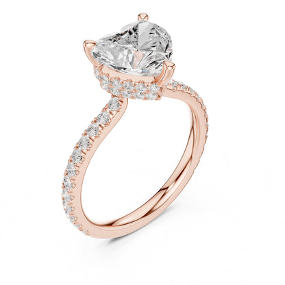 Heart Hidden Halo Lab Grown Diamond Engagement Ring