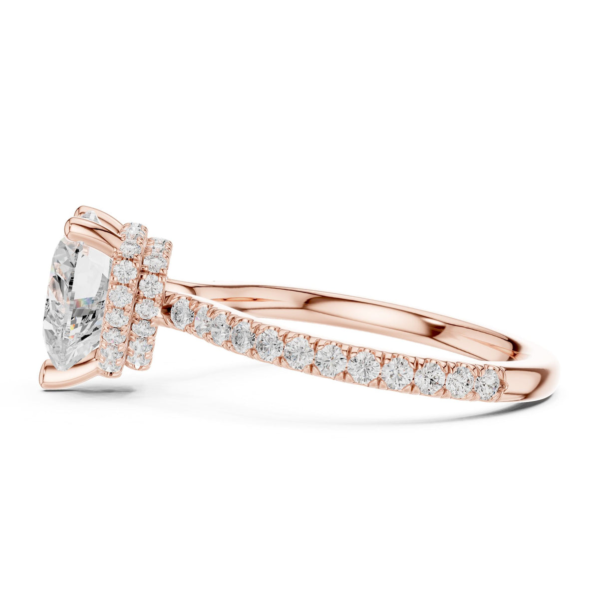 Heart Hidden Halo Lab Grown Diamond Engagement Ring