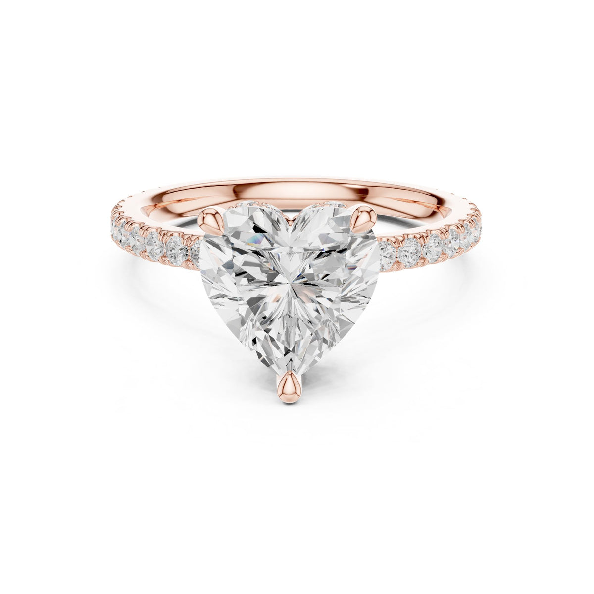 Heart Hidden Halo Lab Grown Diamond Engagement Ring