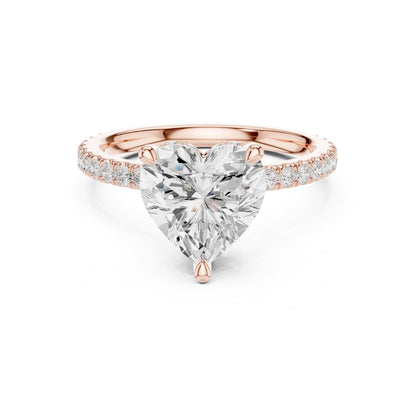 Heart Hidden Halo Lab Grown Diamond Engagement Ring
