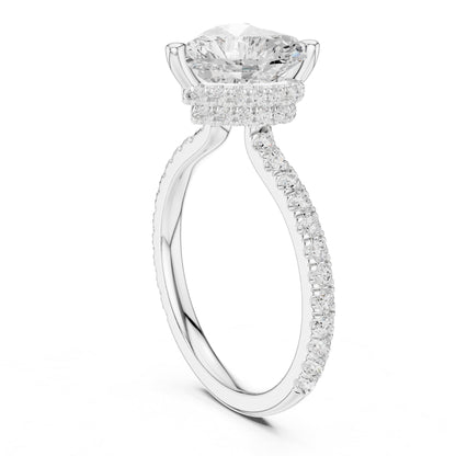 Heart Hidden Halo Lab Grown Diamond Engagement Ring