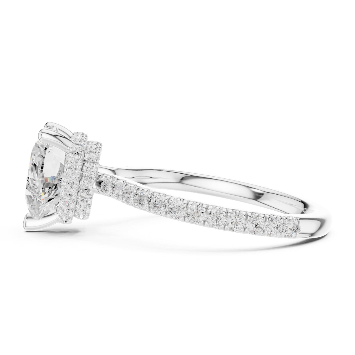 Heart Hidden Halo Lab Grown Diamond Engagement Ring