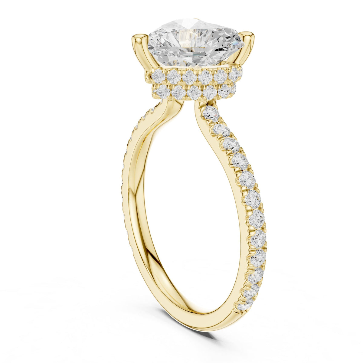 Heart Hidden Halo Lab Grown Diamond Engagement Ring