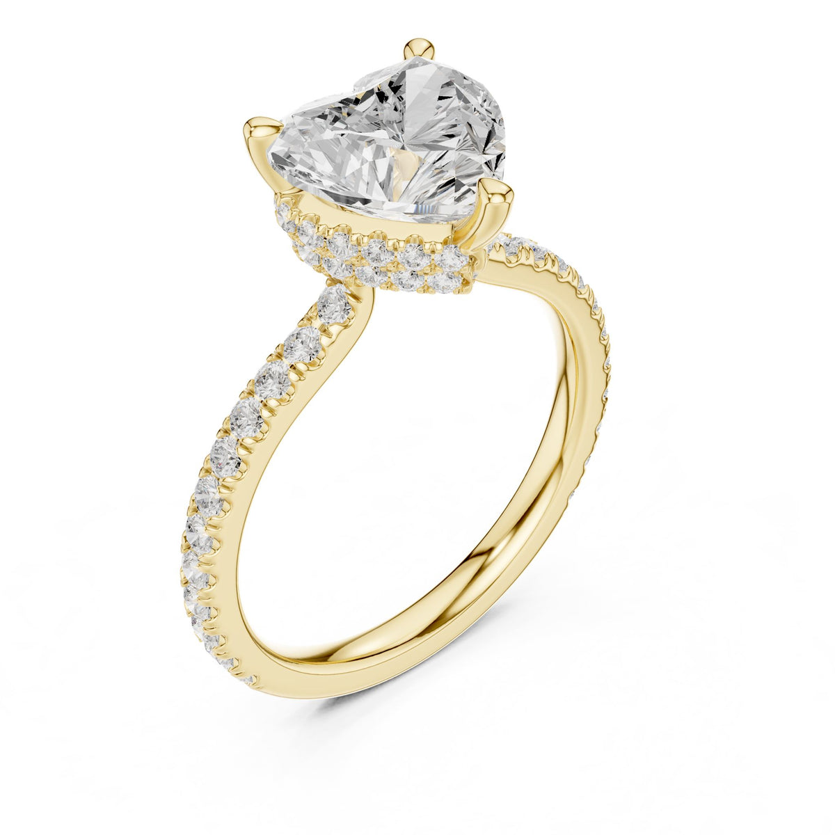 Heart Hidden Halo Lab Grown Diamond Engagement Ring