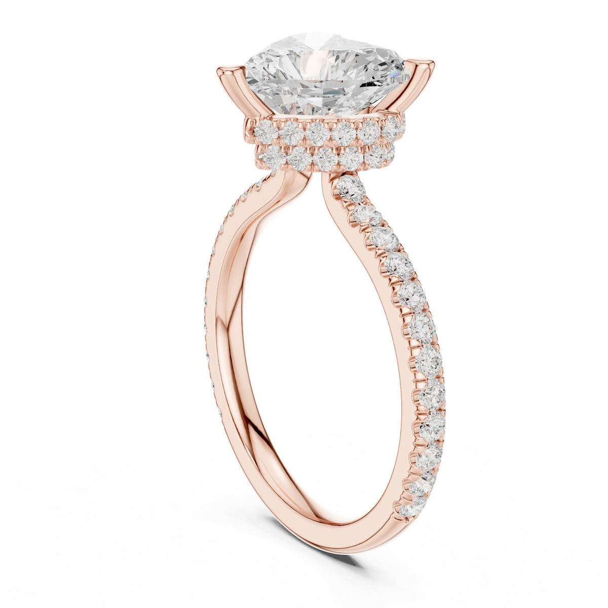 Heart Hidden Halo Lab Grown Diamond Engagement Ring