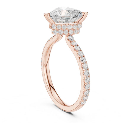 Heart Hidden Halo Lab Grown Diamond Engagement Ring