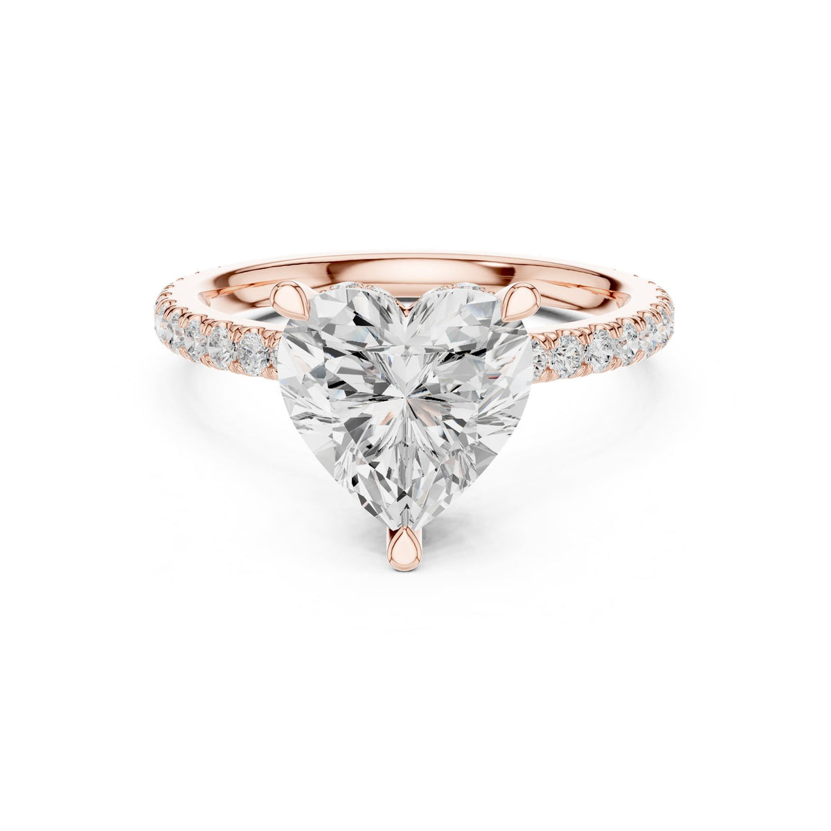 Heart Hidden Halo Lab Grown Diamond Engagement Ring